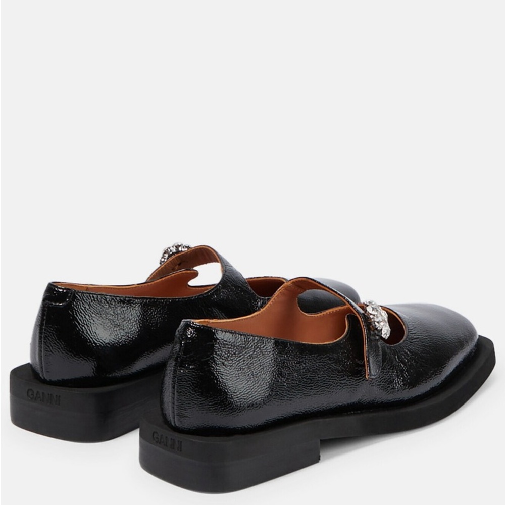 Ganni Mary Jane Flats with Crystal Embellishment - Picture 2 of 13